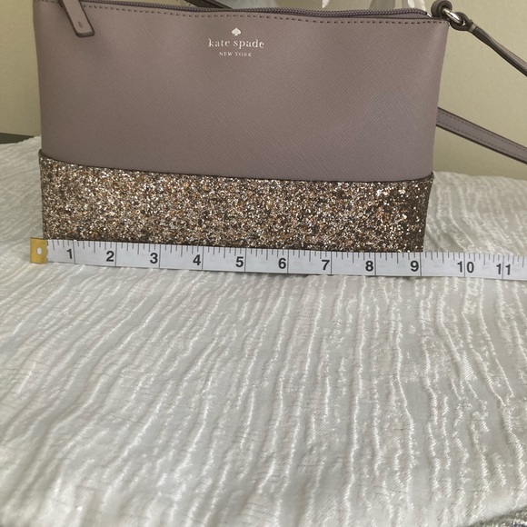 1. Kate Spade Glitter Crossbody Bag – Taupe Gold - Picture 7 of 12